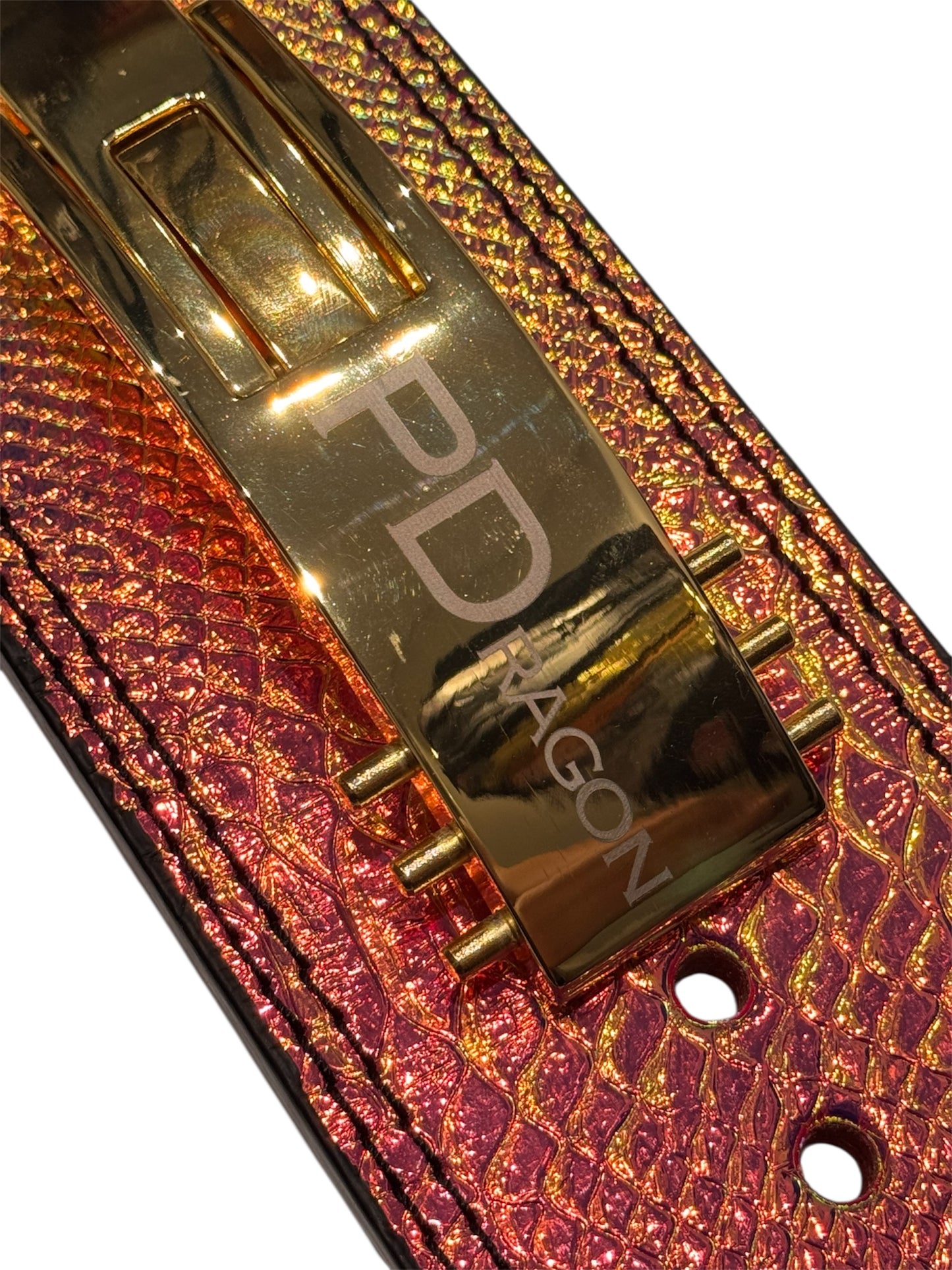 Golden Dragon Skin Lever Belt edition